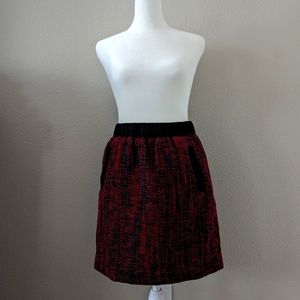 LOFT MULTICOLOR CAREER BLACK WAISTBAND MINI TWEED SKIRT SIZE: XSP